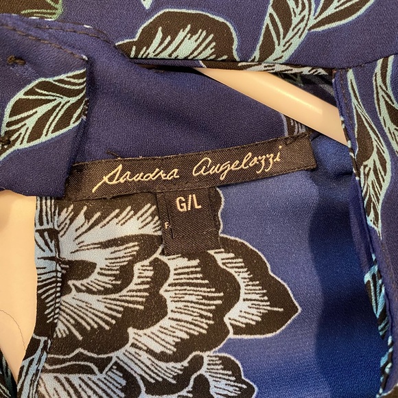 Sandra Angelozzi long sleeve blue shirt size L - Picture 4 of 9